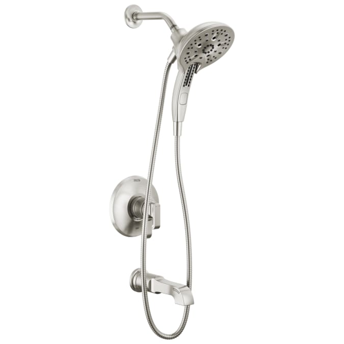 Delta Tetra Lumicoat Stainless 2-handle Multi-function Round Bathtub and Shower Faucet