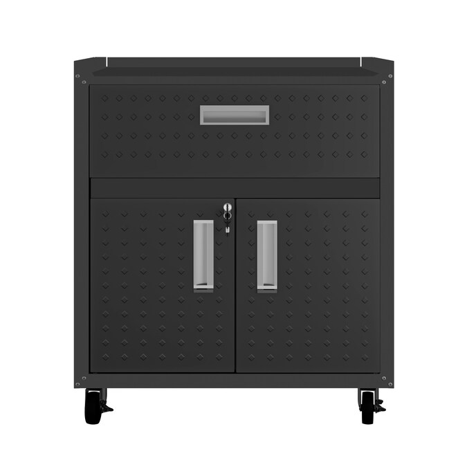 Manhattan Comfort Fortress 30.3-in W x 31.5-in H x 18.2-in D Freestanding Steel Garage Cabinet in Gray