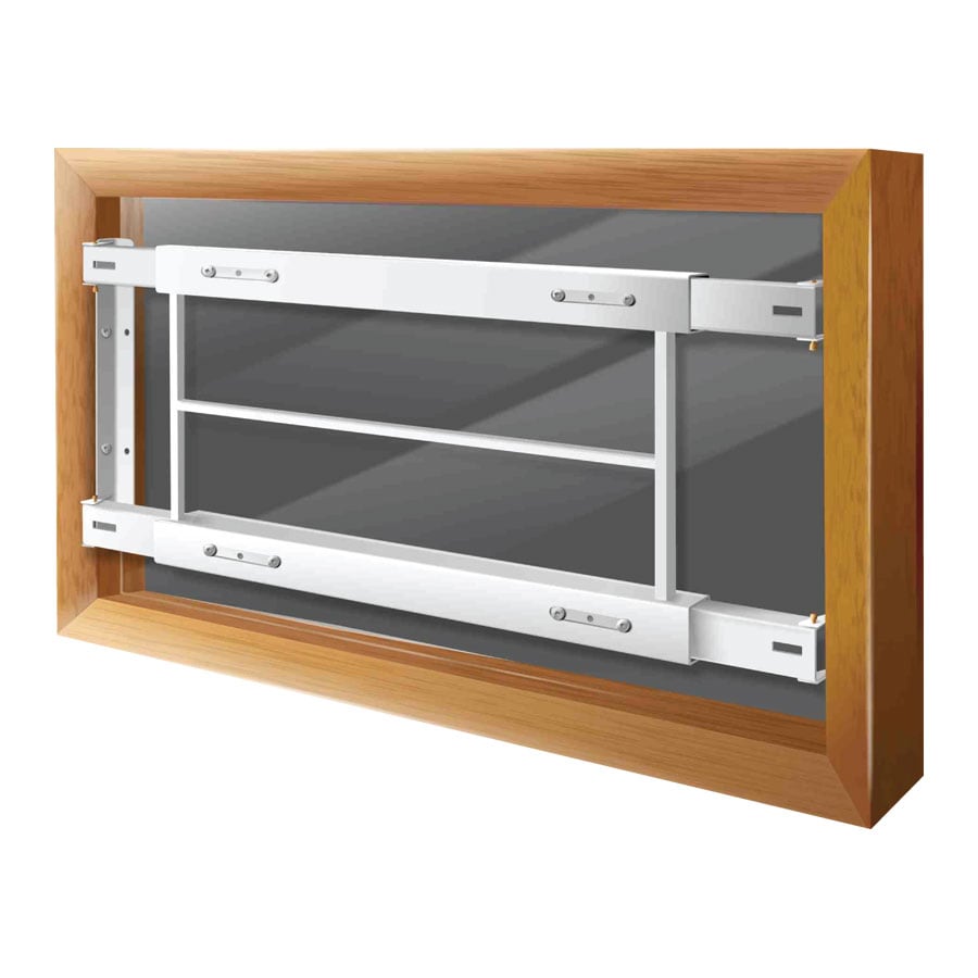 C 21-Inches x 12-Inches White Steel Fixed Window Security Bar