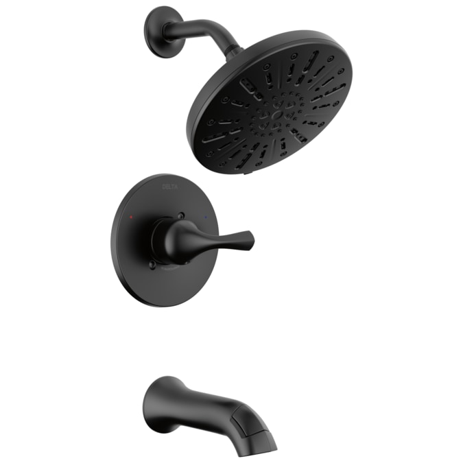 Delta Eldren Matte Black 1-handle Multi-function Round Bathtub and Shower Faucet