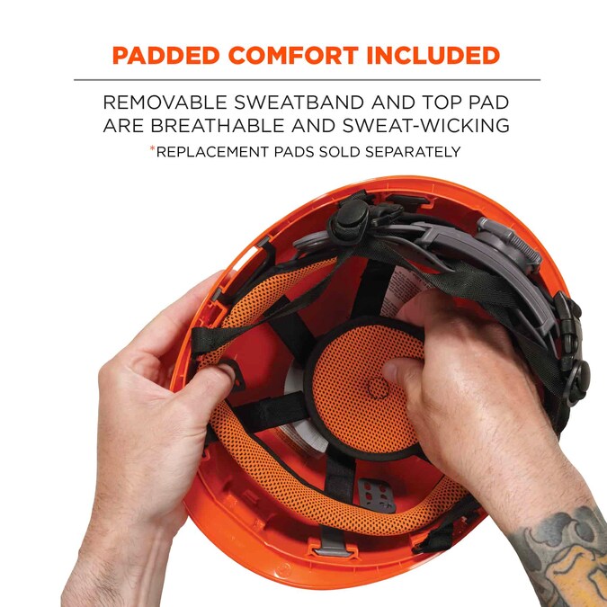 Ergodyne Quick Adjusting Ratchet Orange Hard Hat - Image 6
