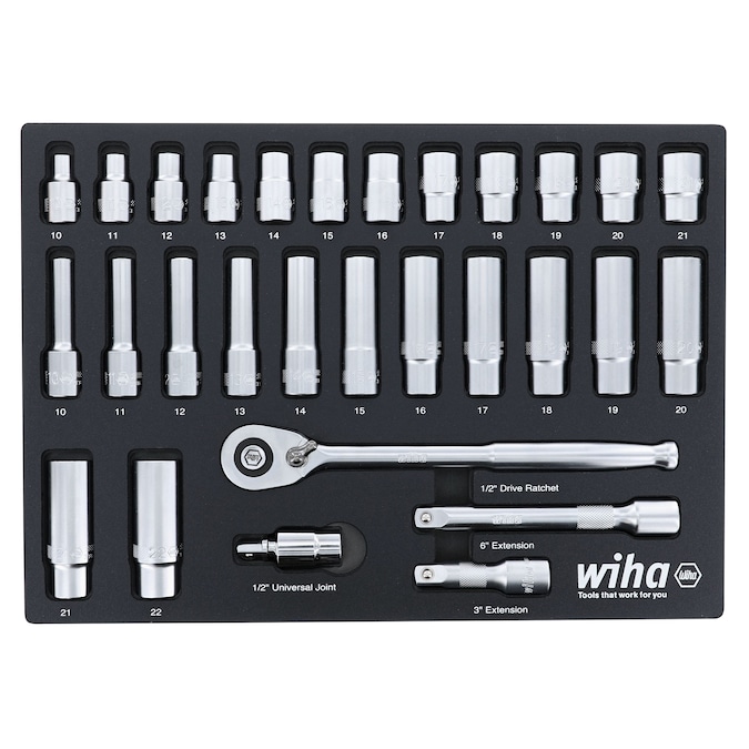 Wiha Metric Shallow/Deep Socket Set (29-Pieces)