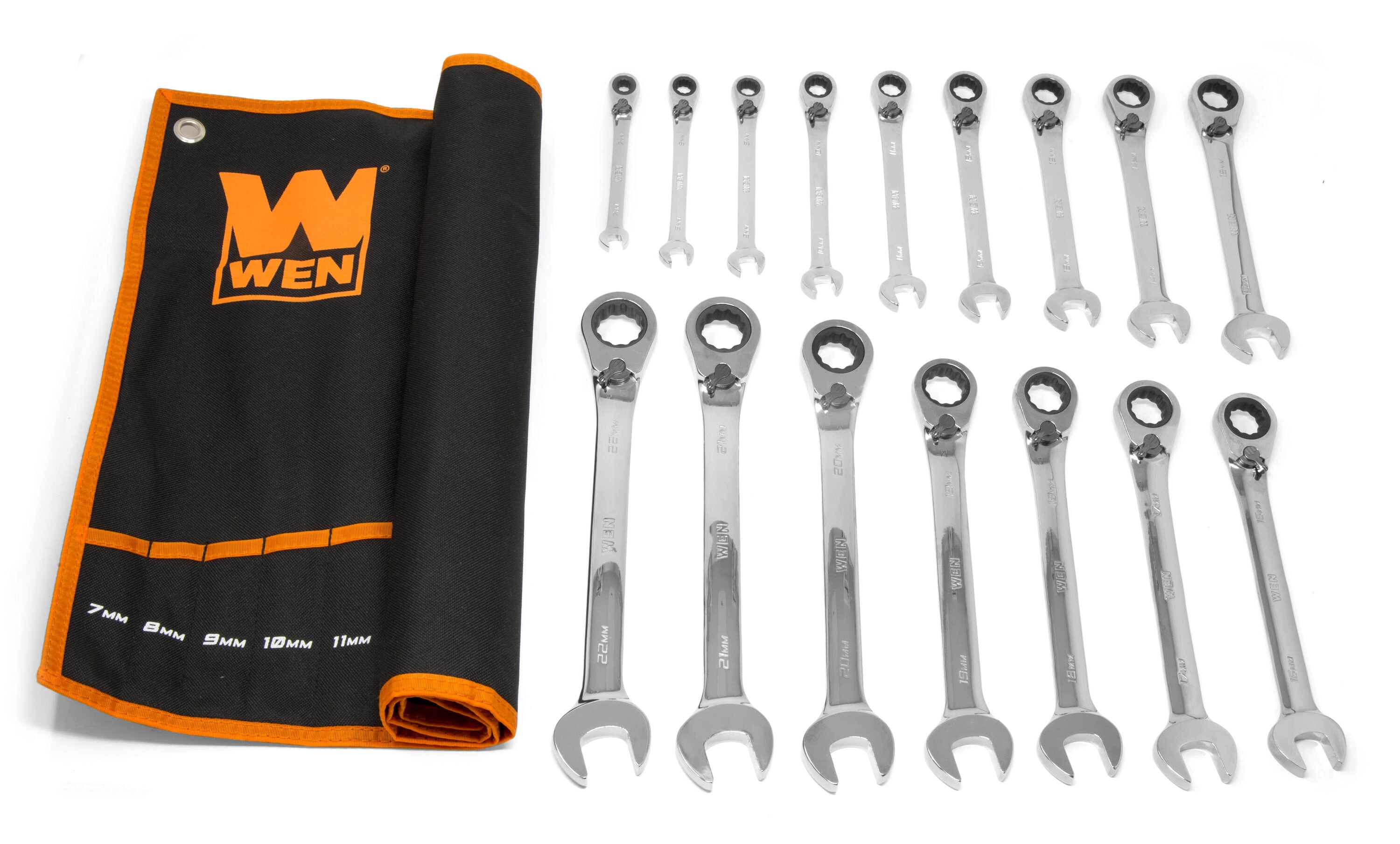 16 -Piece Set Metric Standard Combination Wrench Includes Soft Case