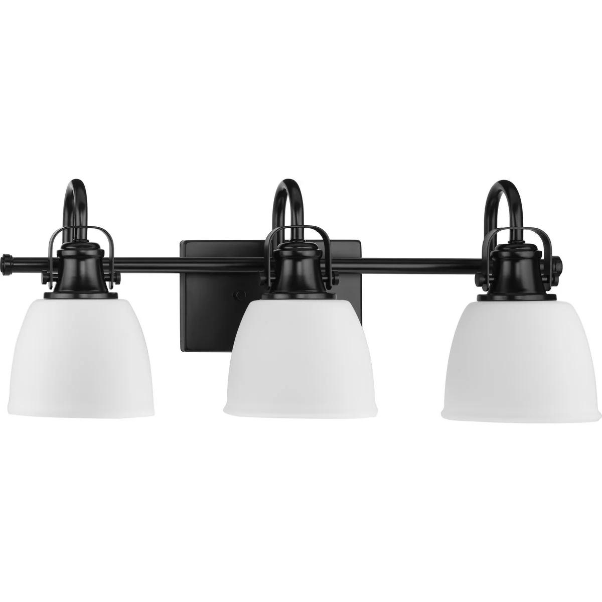 Preston 7.37-in 3 -Light Matte Black Farmhouse Vanity light