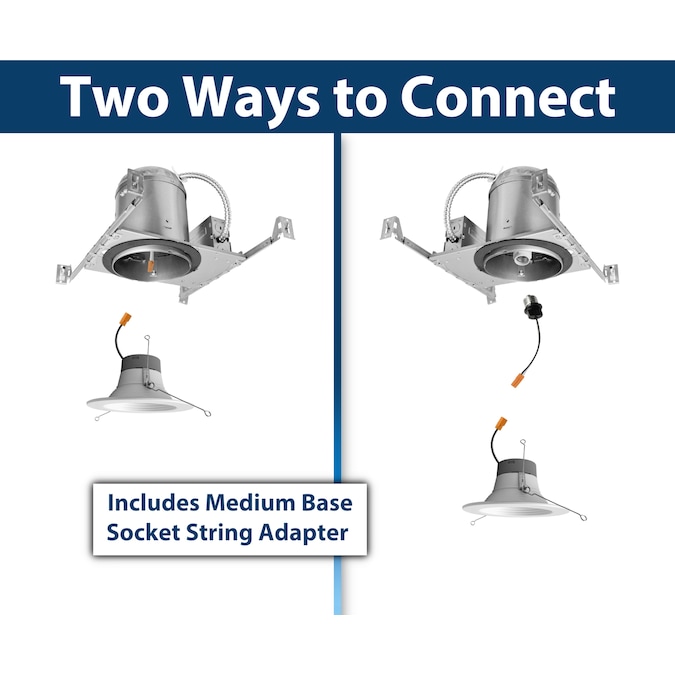 Nicor Lighting DLR56(v6) White Baffle 5-in or 6-in 934-Lumen Soft White Round Dimmable LED Canned Shower Recessed Downlight (12-Pack) - Image 7