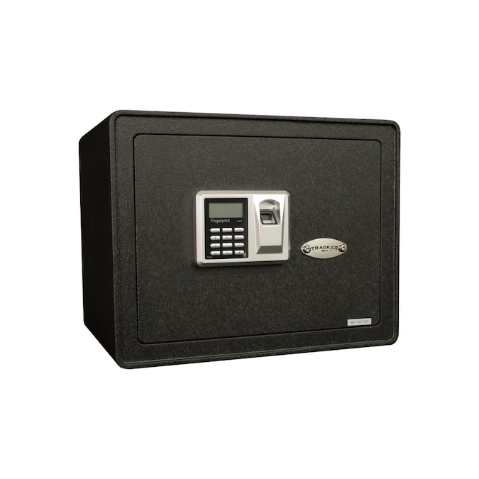 Tracker Safe S12 Steel Security Safe with Biometric Lock - Medium Size - Black Finish