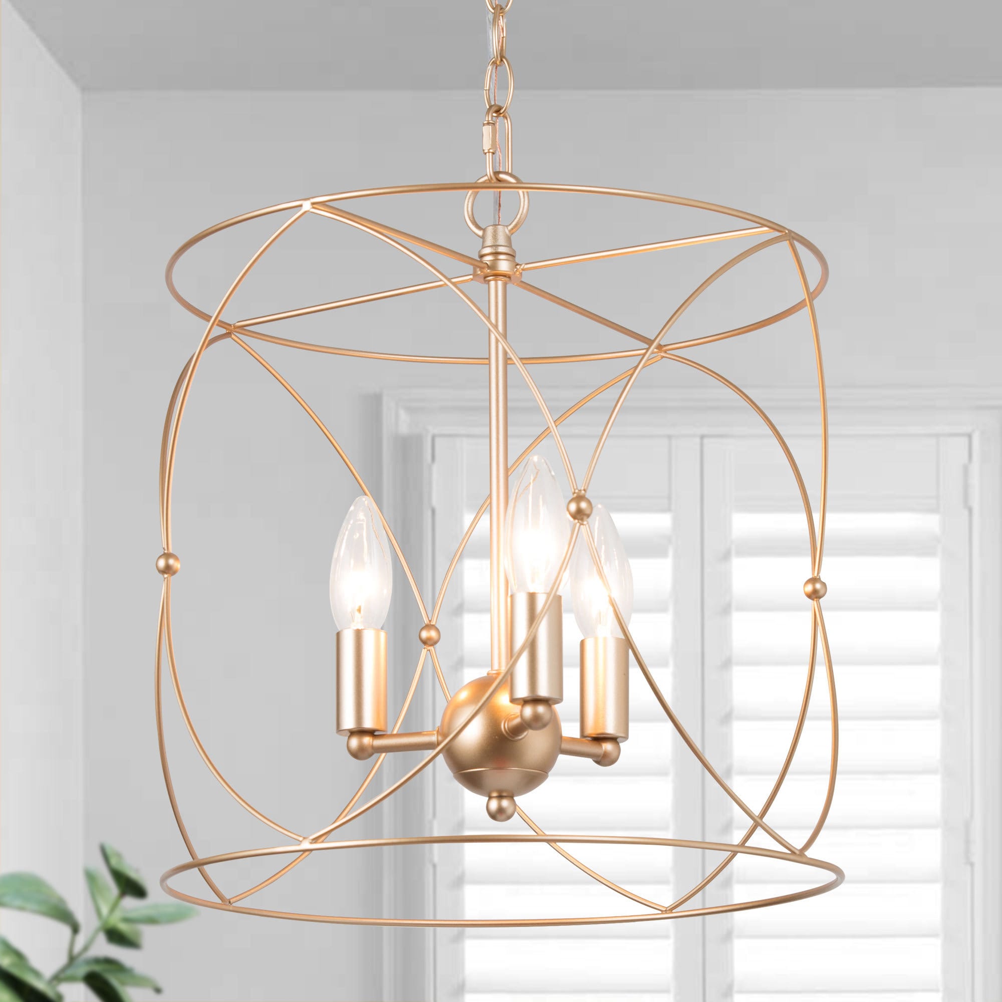 3 -Light Matte Gold Modern/contemporary For Use in Bedrooms, Dining Rooms, Foyers, Kitchens, Living Rooms Chandelier