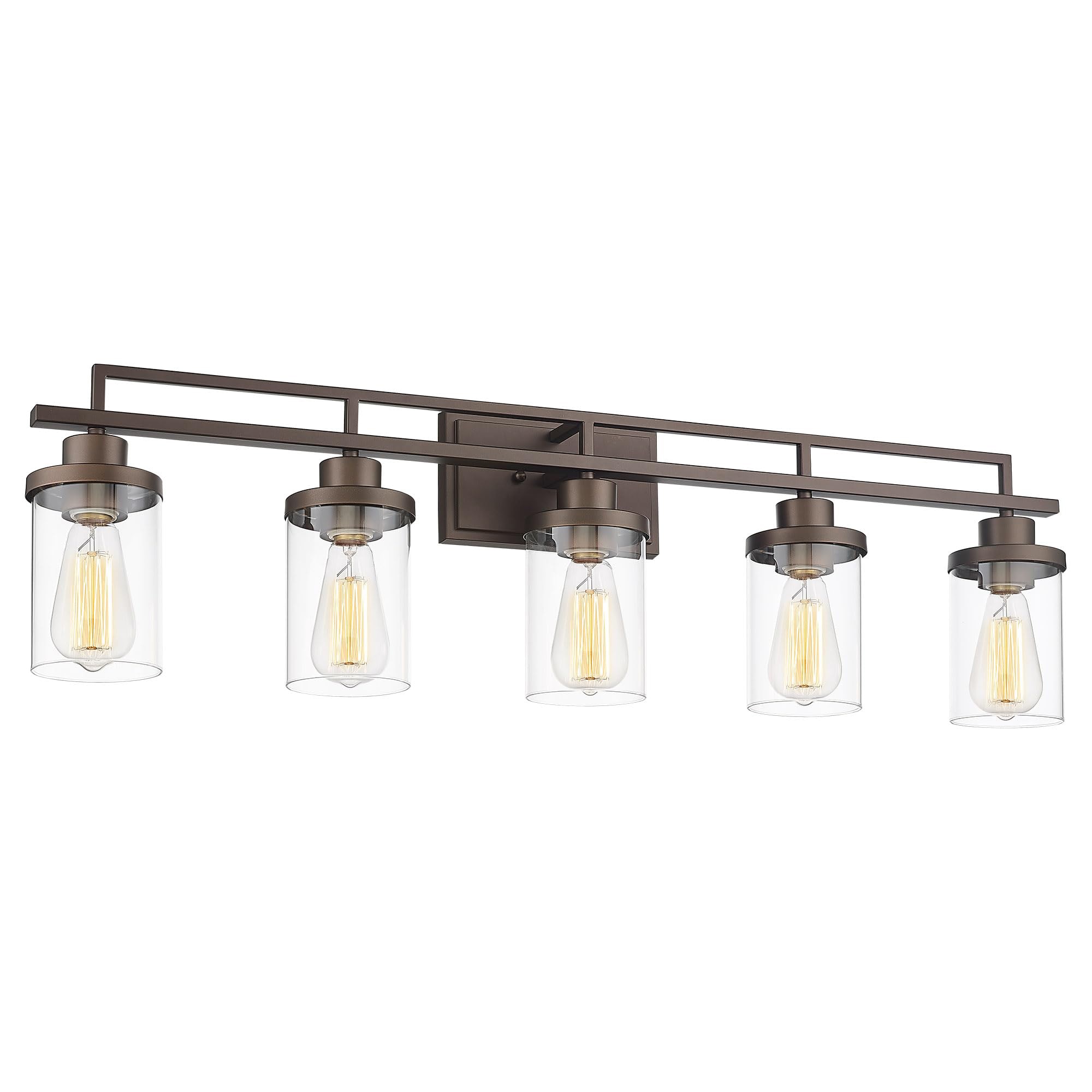 JAZAVA 36.2-in 5 -Light Oil-rubbed Bronze Industrial Vanity light