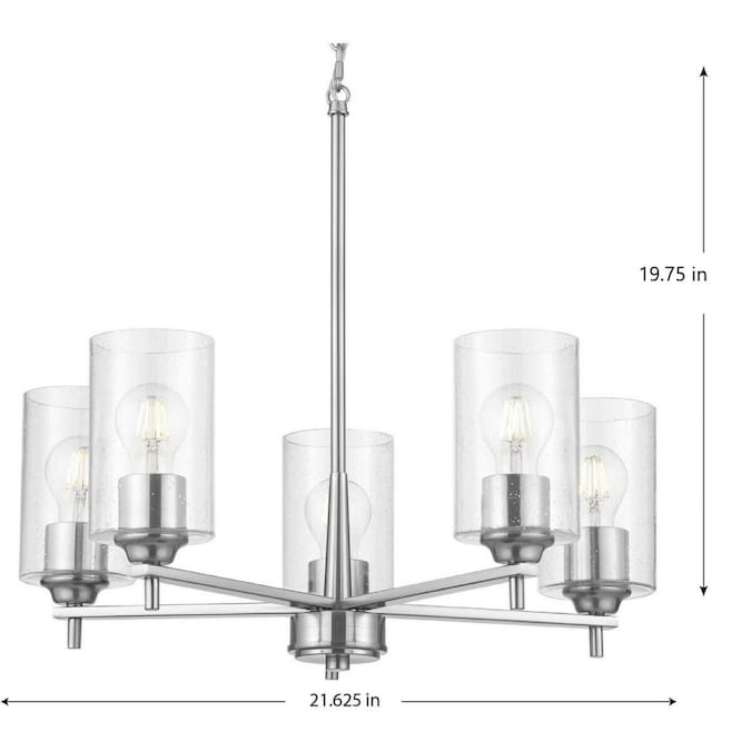 Progress Lighting Morehouse 5-Light Brushed Nickel Transitional Dry rated Chandelier - Image 9