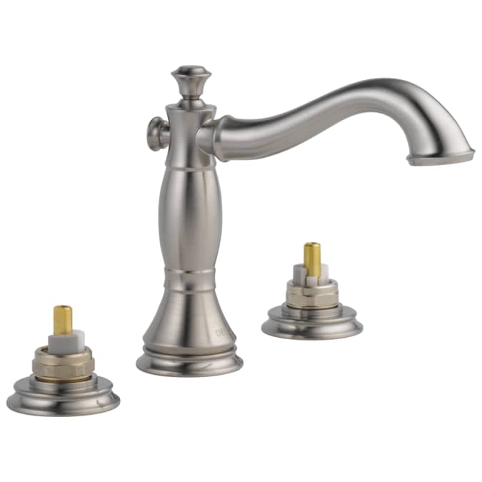 Delta Cassidy Stainless Widespread WaterSense Bathroom Sink Faucet with Drain