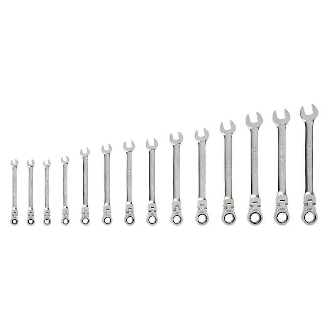 TEKTON 14-Piece Set Metric Flexible Head Ratchet Wrench
