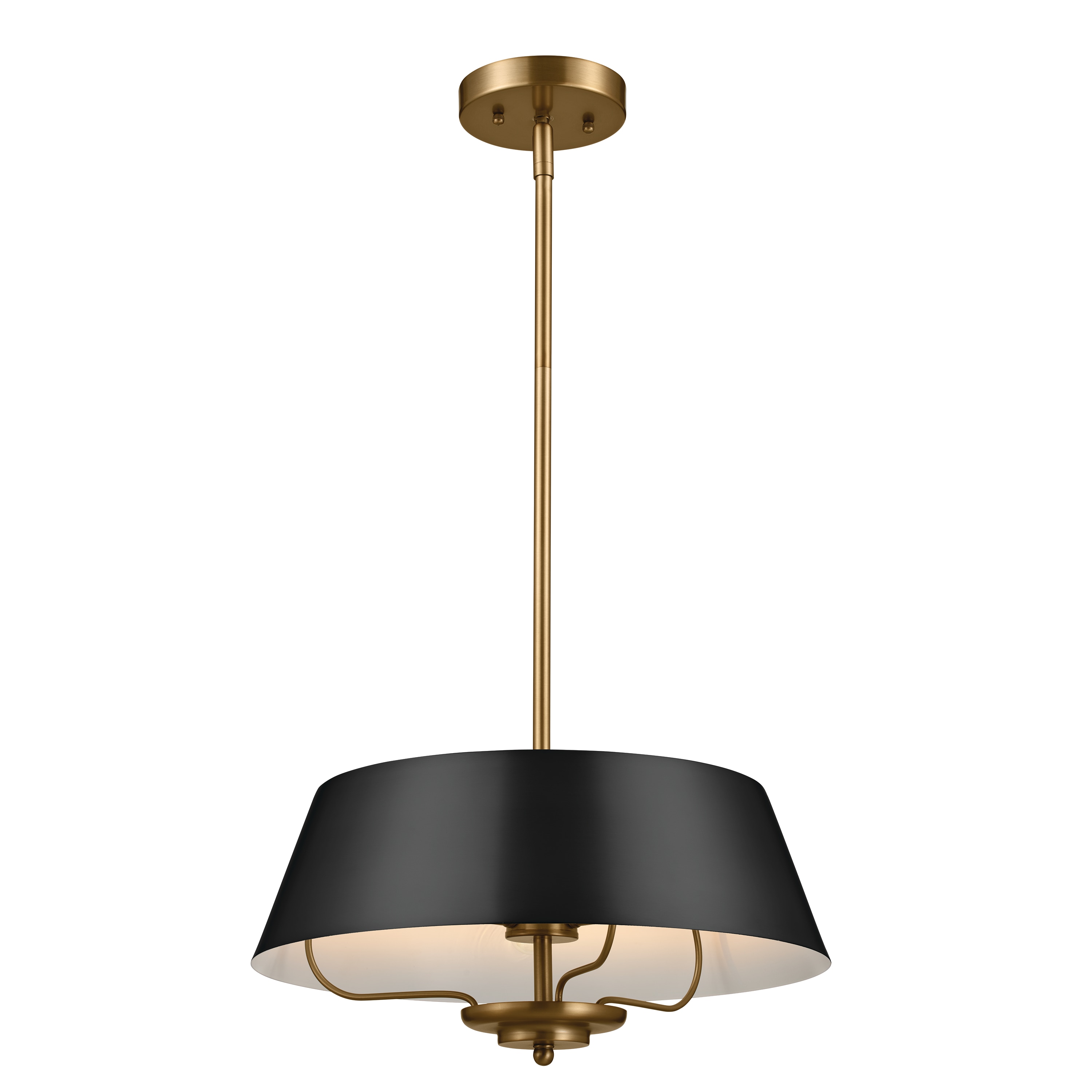 Luella 3 -Light Black Traditional Drum Medium Hanging Convertible pendant/Semi-flush