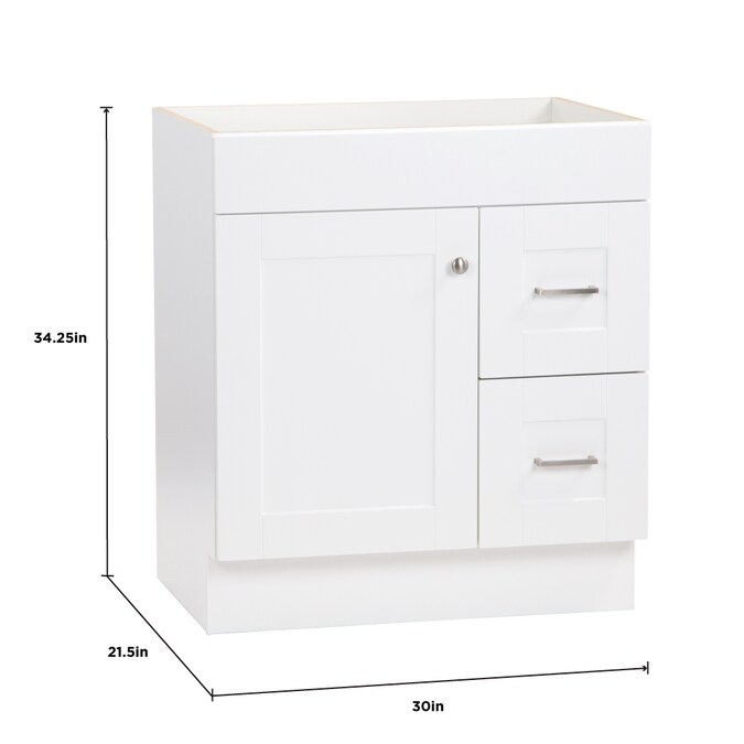 Project Source 30-in White Bathroom Vanity Base Cabinet without Top - Image 16