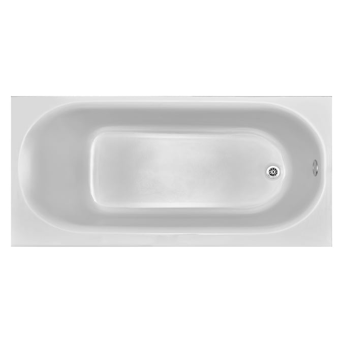 American Standard Princeton 30-in x 60-in White Reinforced Porcelain Enamel/Metal Alcove Soaking Bathtub (Right Drain)