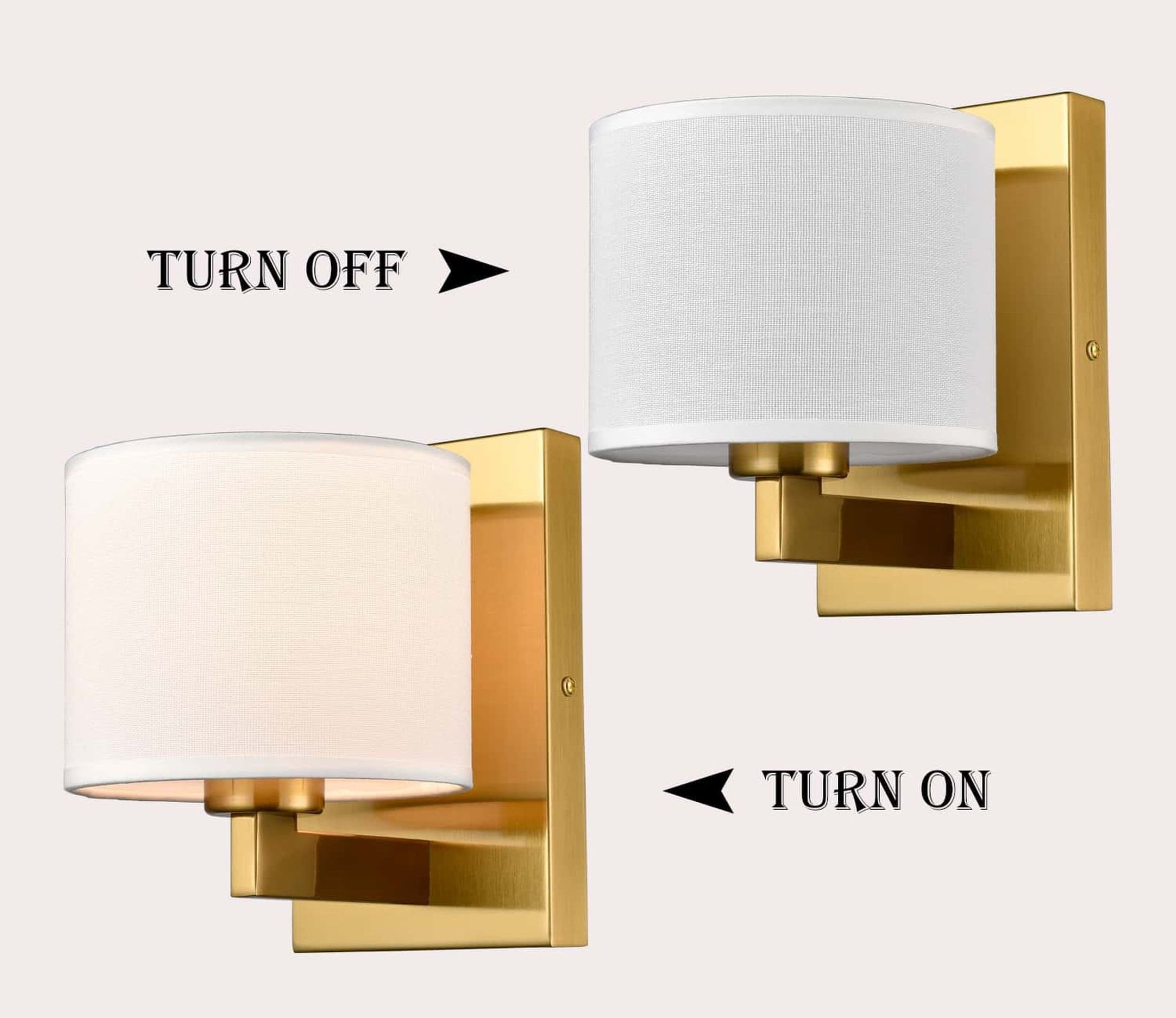 Fabric 5.9-in W 2 -Light Brushed Brass Wall Sconce - Image 2