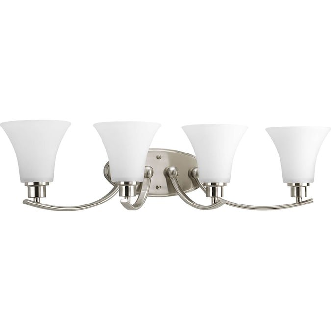 Progress Lighting Joy 30-in 4-Light Brushed Nickel Traditional Vanity Light