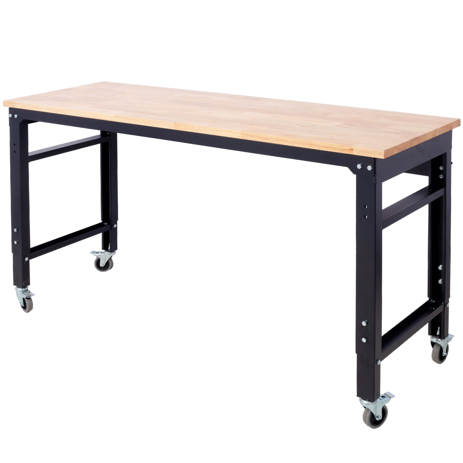 N/O 60-in L x 45-in H Black Wood Adjustable Height Work Bench