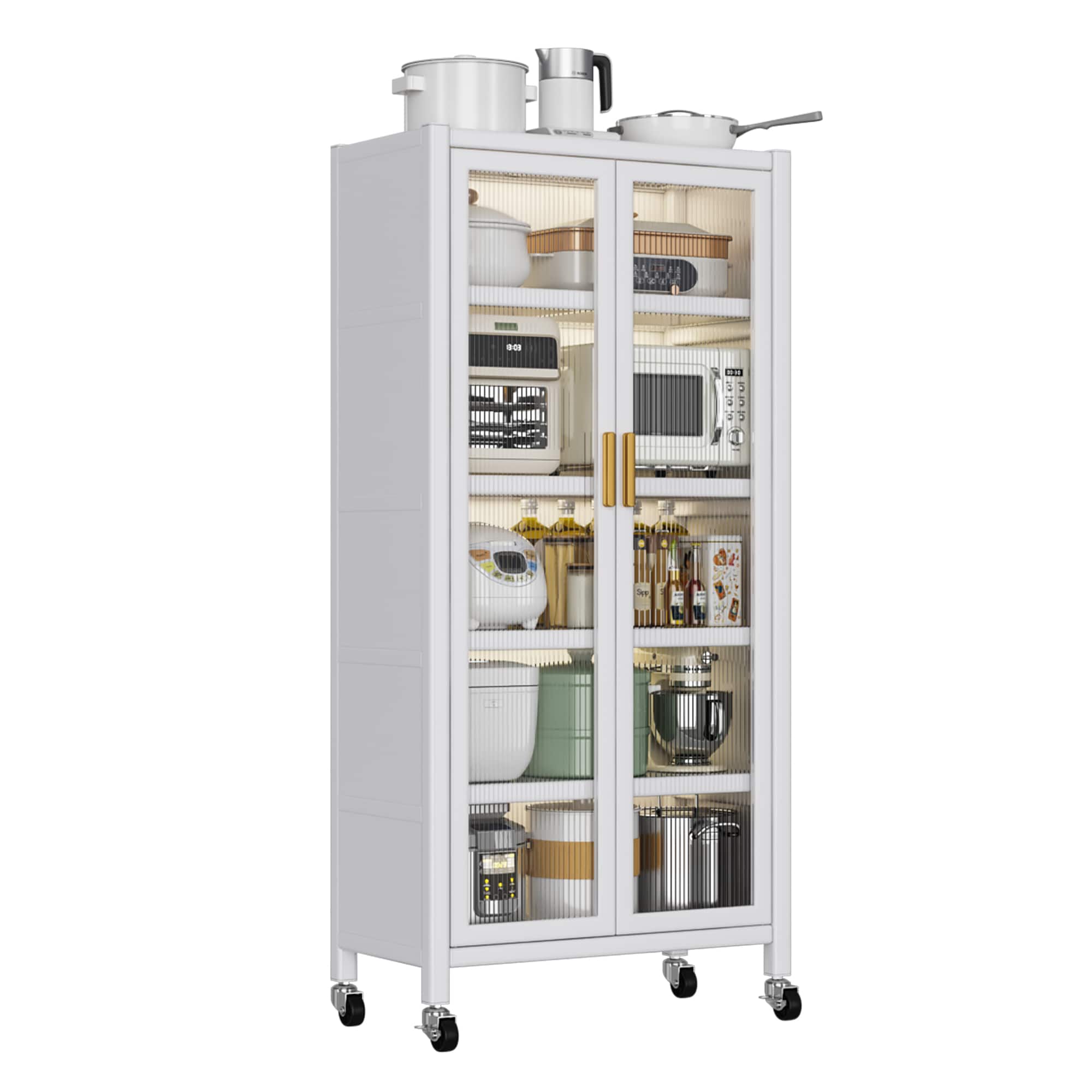 23.6-in W x 67.32-in H Iron White Freestanding or wall-mount Utility Storage Cabinet