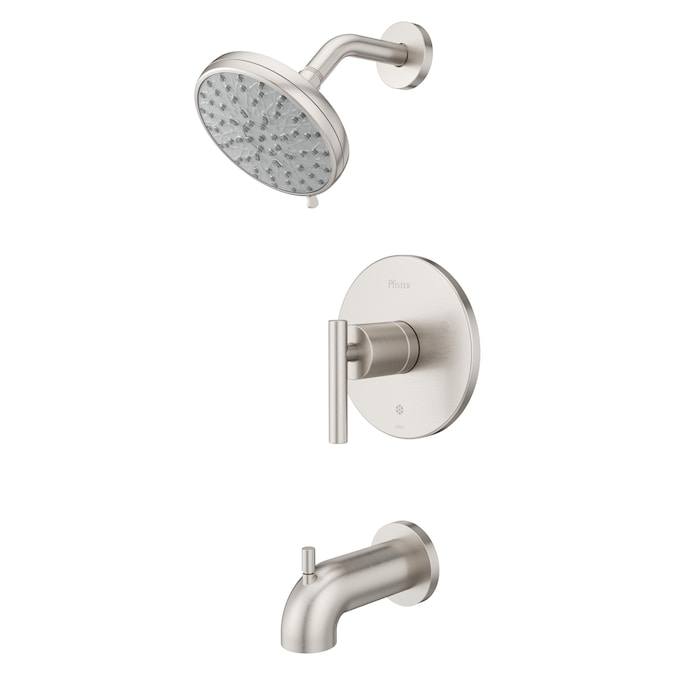 Pfister Zeelan Spot Defense Brushed Nickel 1-handle Multi-function Round Bathtub and Shower Faucet Valve Included