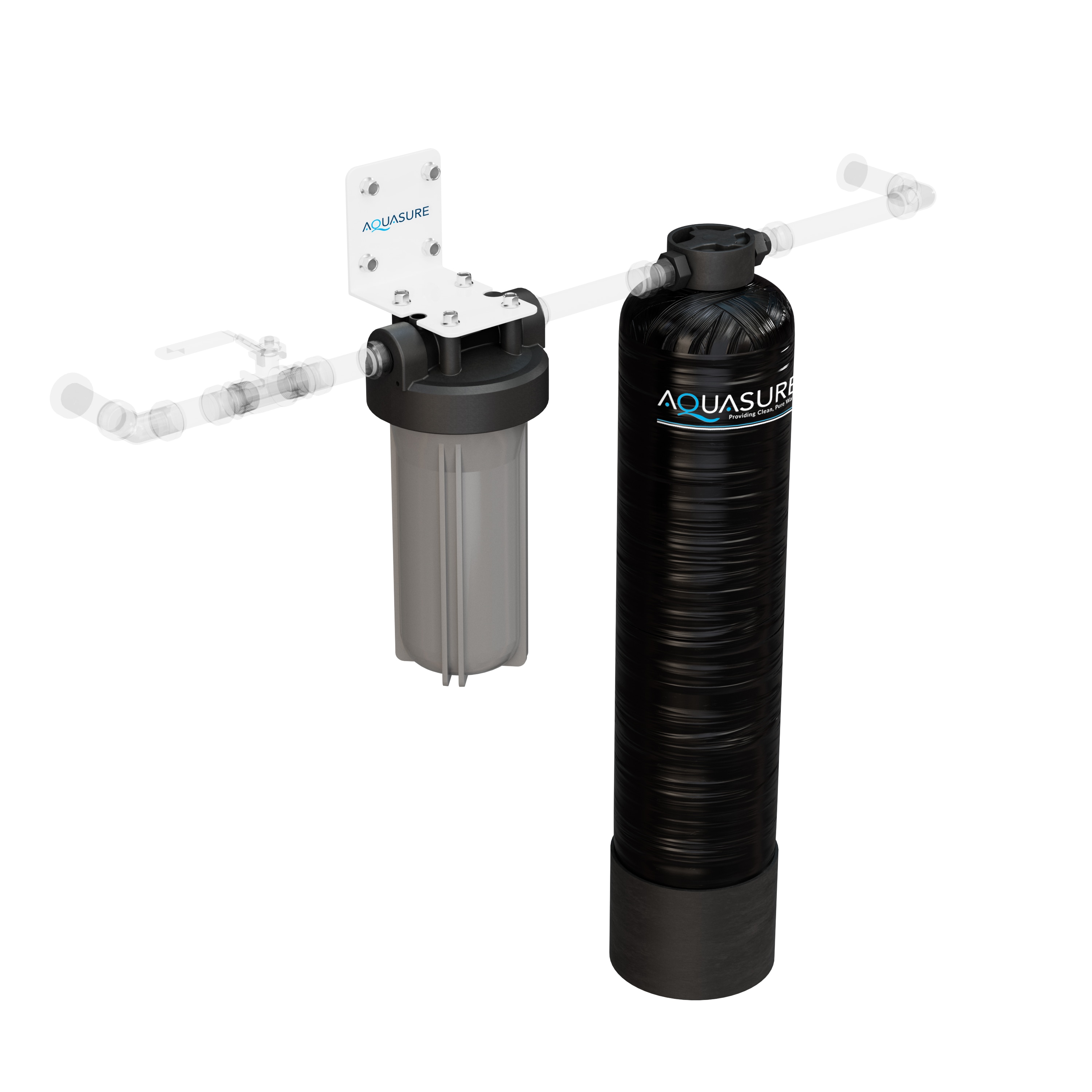Serene Series Dual-stage 10-GPM Scale control media Hard water Whole House Water Filtration System