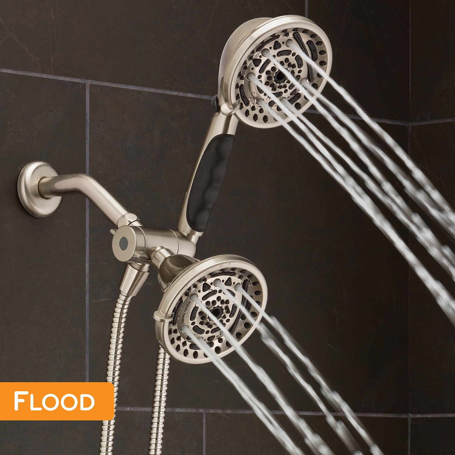 PowerMax 99.0 -Spray Brushed Nickel 4.5-in Round Dual/Combo High Pressure Shower Head 1.8 GPM - Image 15