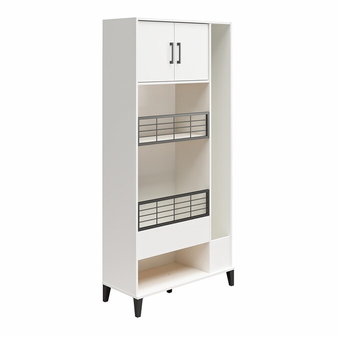 Ameriwood Home Amplus 35.67-in W x 76.65-in H Particleboard White Stipple Freestanding Utility Storage Cabinet