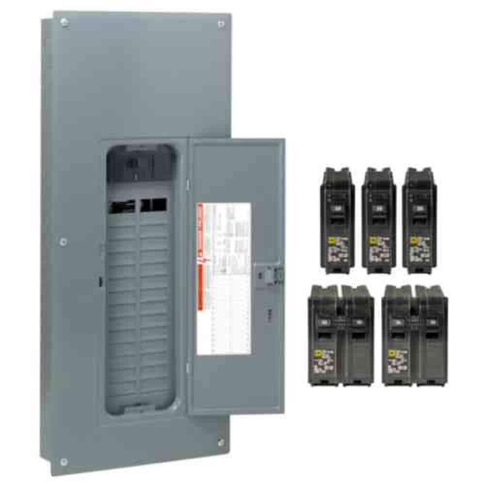 Homeline 200 -Amp 30 -Spaces 60 -Circuit Indoor Main breaker Plug-On Neutral Load Center (Value Pack)
