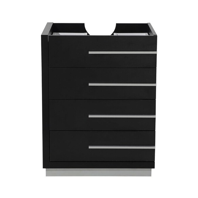 Fresca Livello 24-in Black Bathroom Vanity Base Cabinet without Top