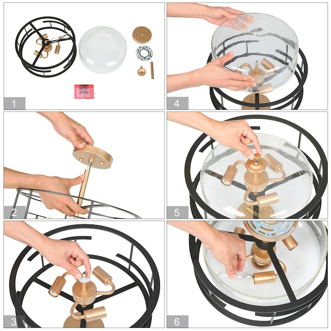 ZEVNI Cleon 3-Light Satin Gold LED Semi mount light - Image 11