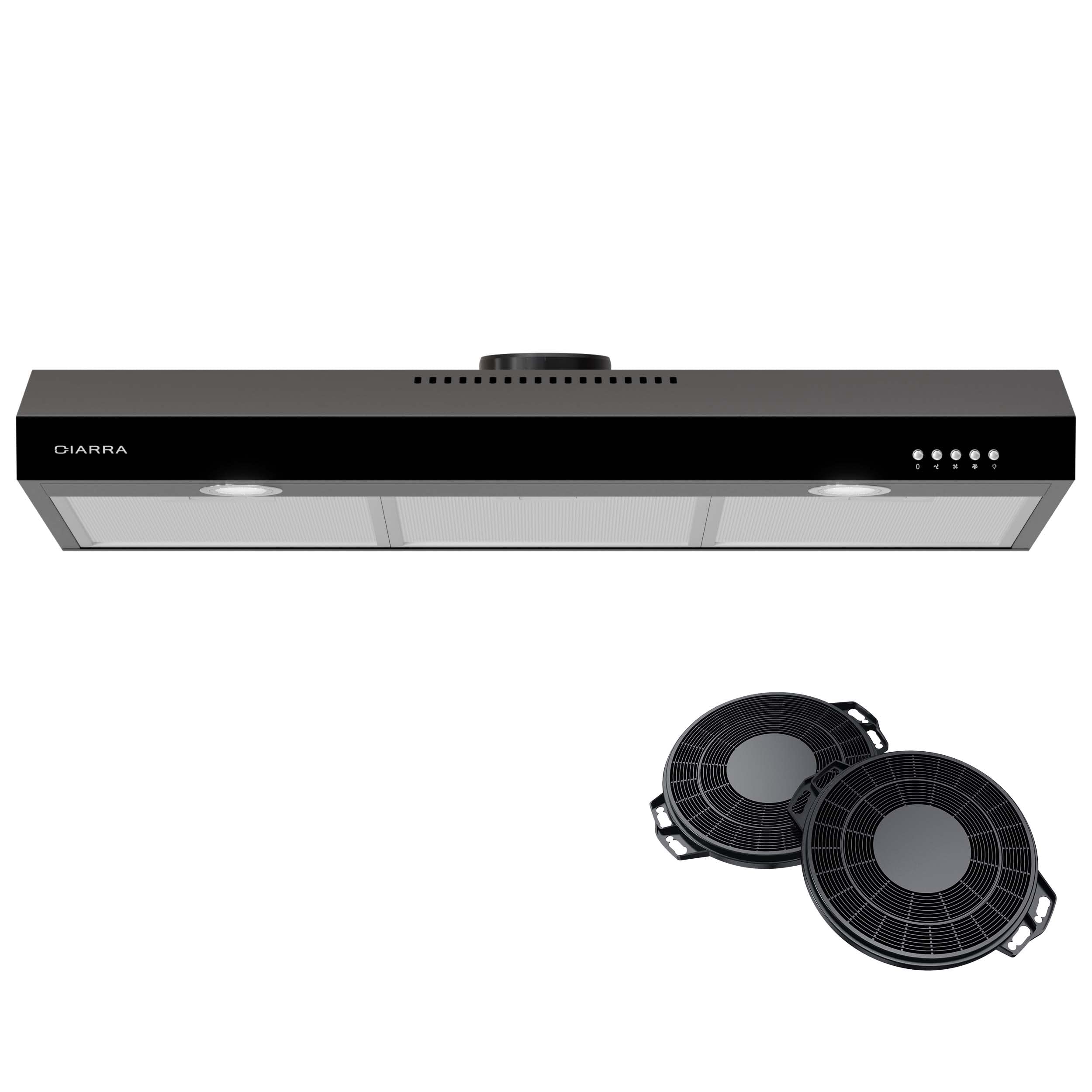 30 inch Convertible 200-CFM Black Under Cabinet Range Hood