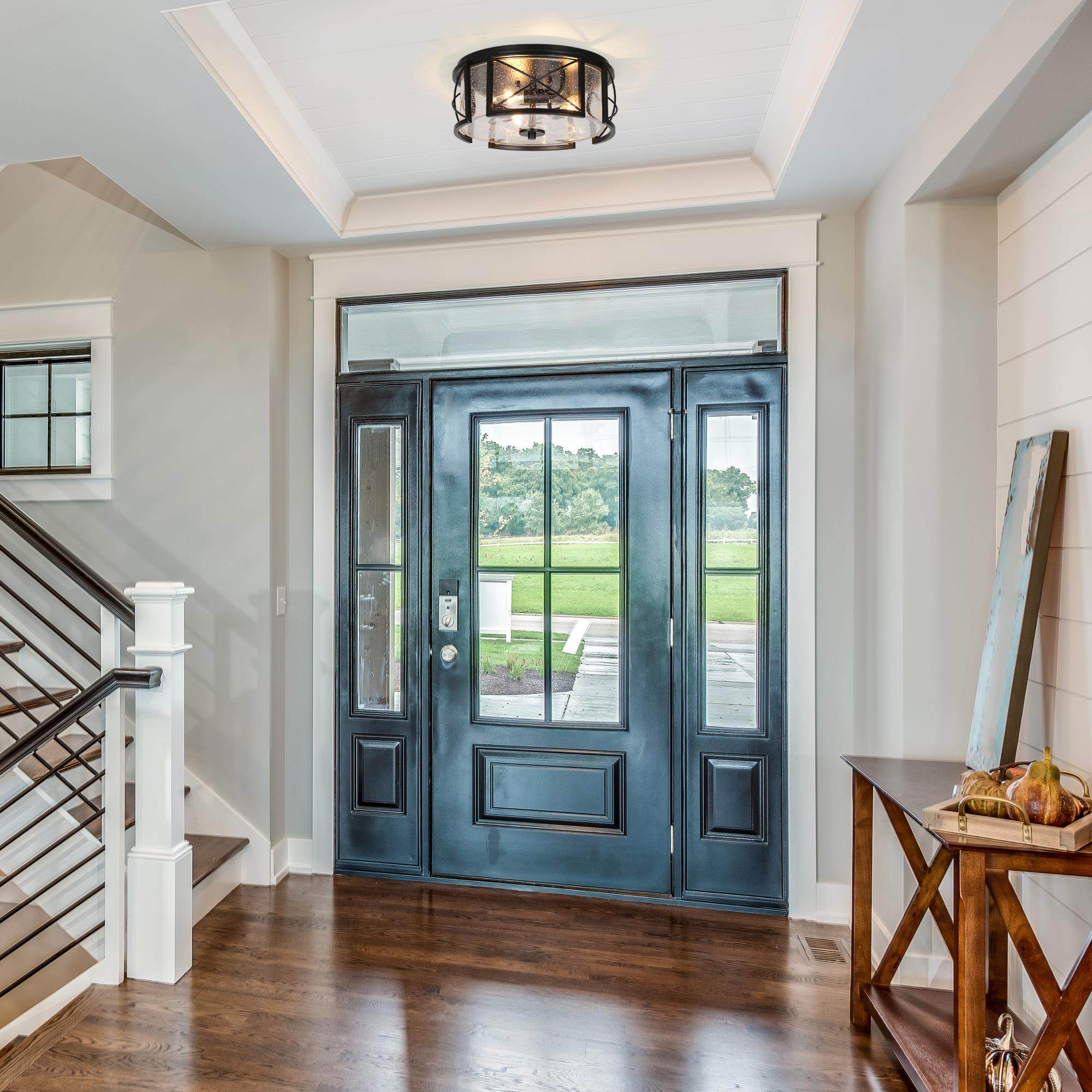 Vine 3 -Light 13-in Matte Black Flush Mount Light - Image 5