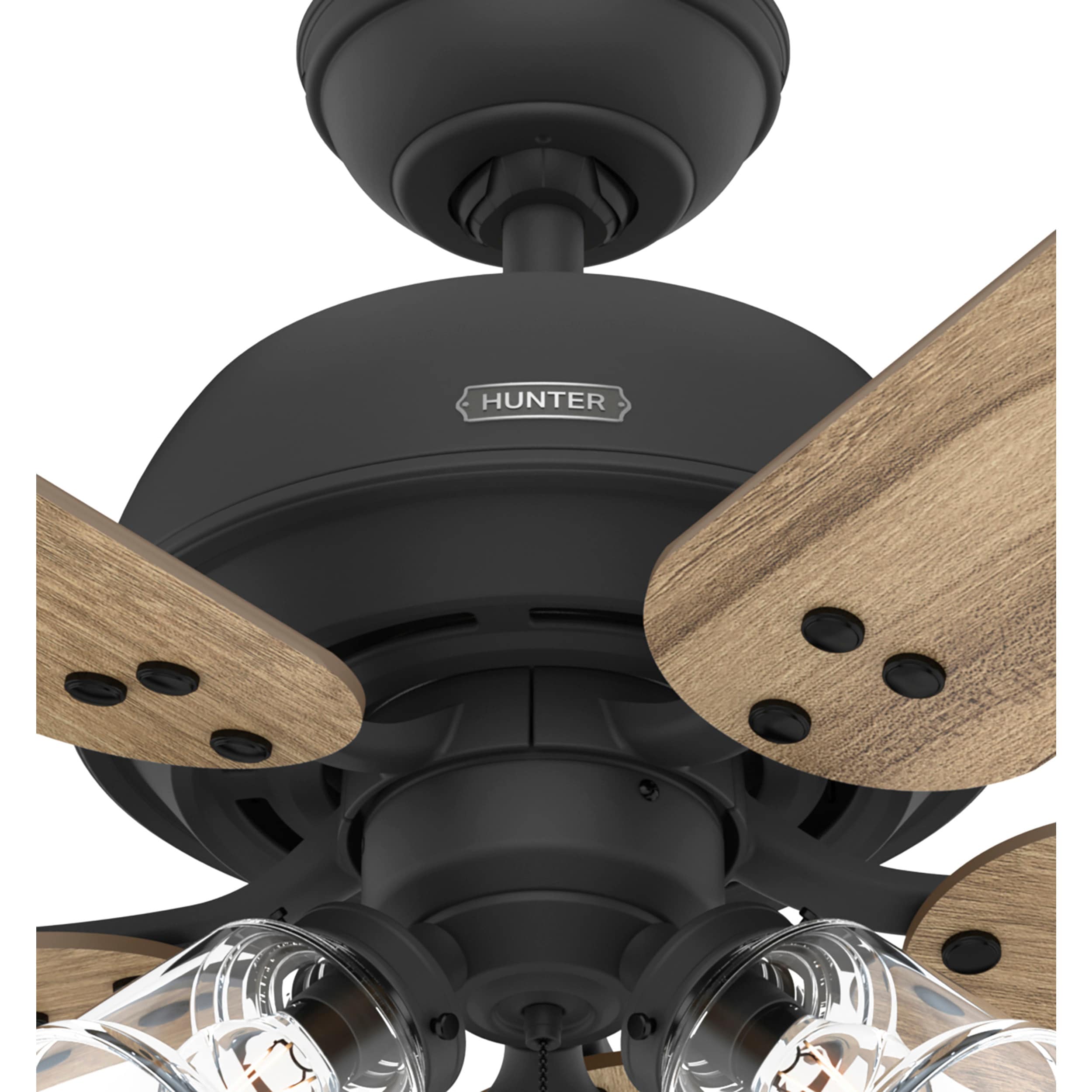 Shady Grove 52-in Matte Black with Golden Maple Blades Ceiling Fan With Light ( 5 -Blade ) - Image 13