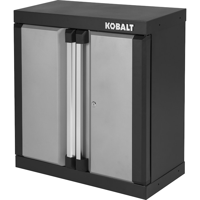 Kobalt 28-in W x 28-in H x 12.5-in D Wall-mounted Steel Garage Cabinet in Silver