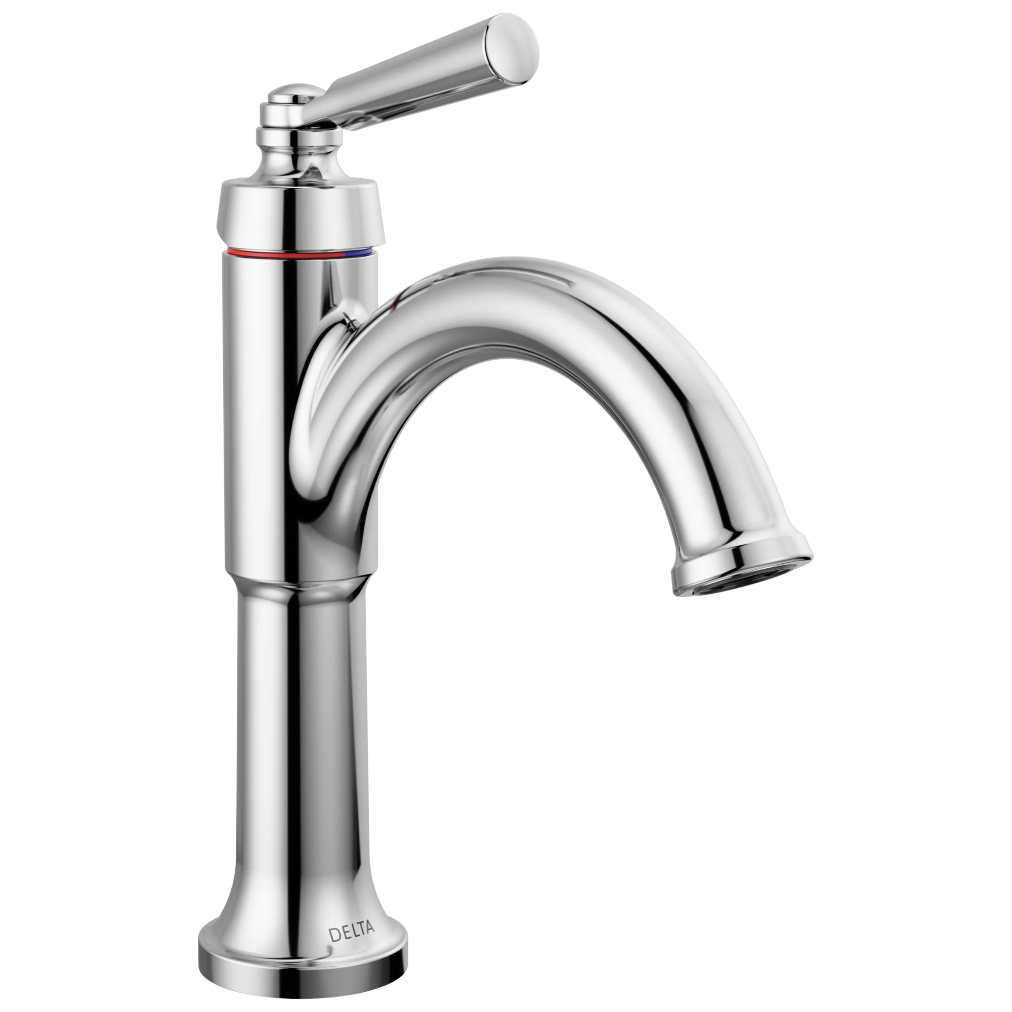 Saylor Chrome Single hole 1-handle WaterSense Mid-arc Residential Handle Bathroom Sink Faucet with Drain with Deck Plate