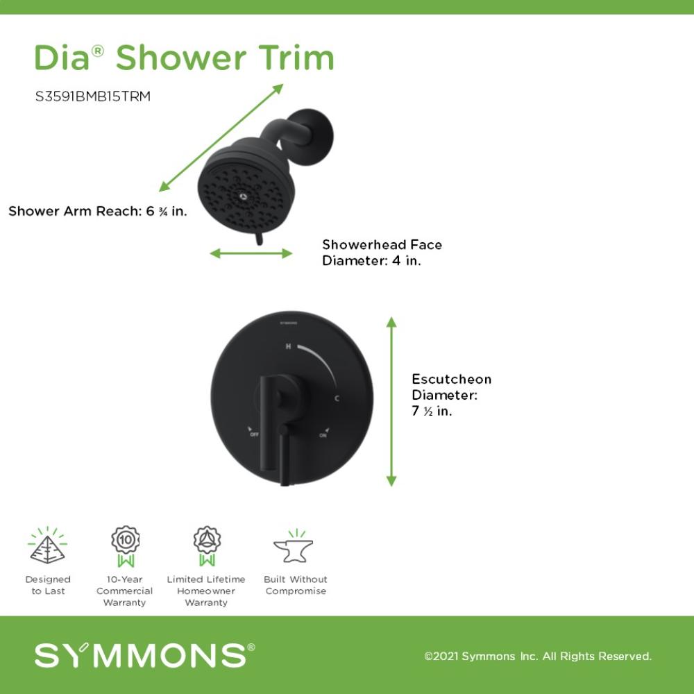 Dia Matte Black 1-handle Multi-function 3.94-Inches Round Shower Faucet - Image 2