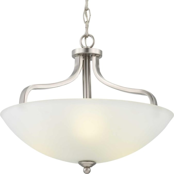 Progress Lighting Laird 3-Light 15.625-in Brushed Nickel Semi Flush Mount Light - Image 5