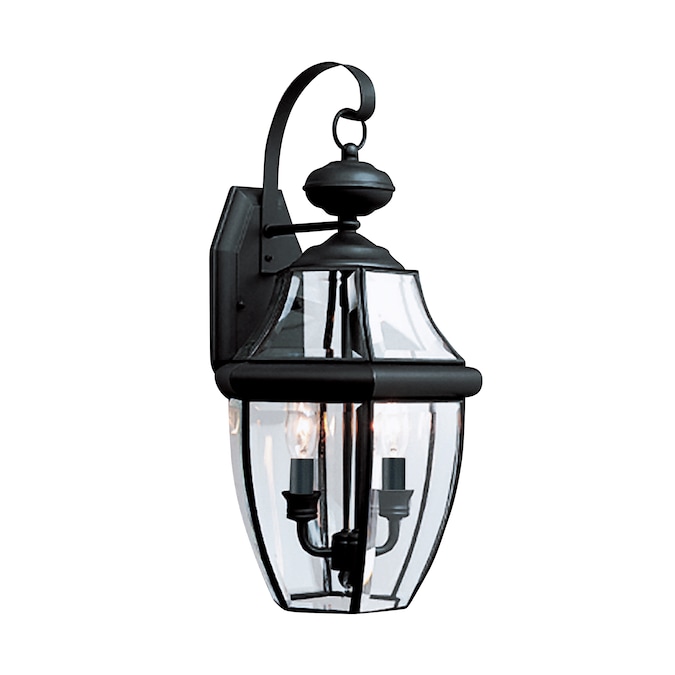 Generation Lighting Lancaster 2-Light 20.5-in H Satin Black Outdoor Wall Light