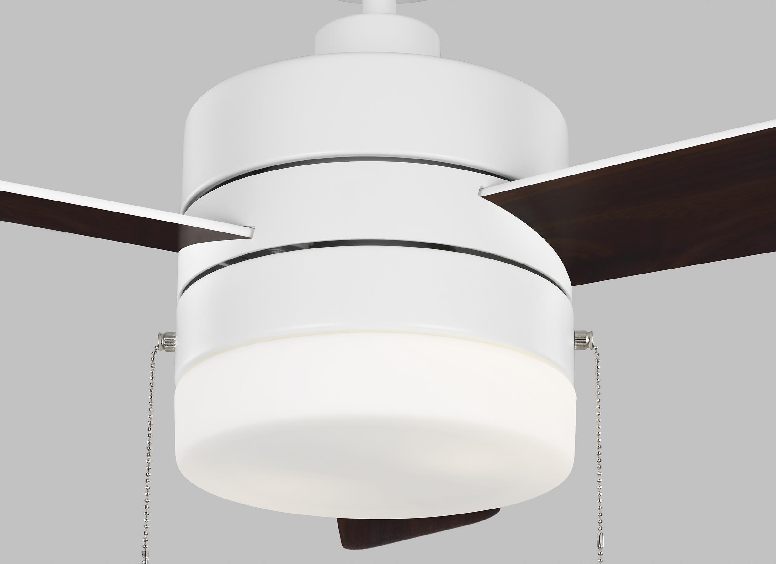 Syrus 52-in Matte White with Matte White Blades Ceiling Fan With Light ( 3 -Blade ) - Image 6