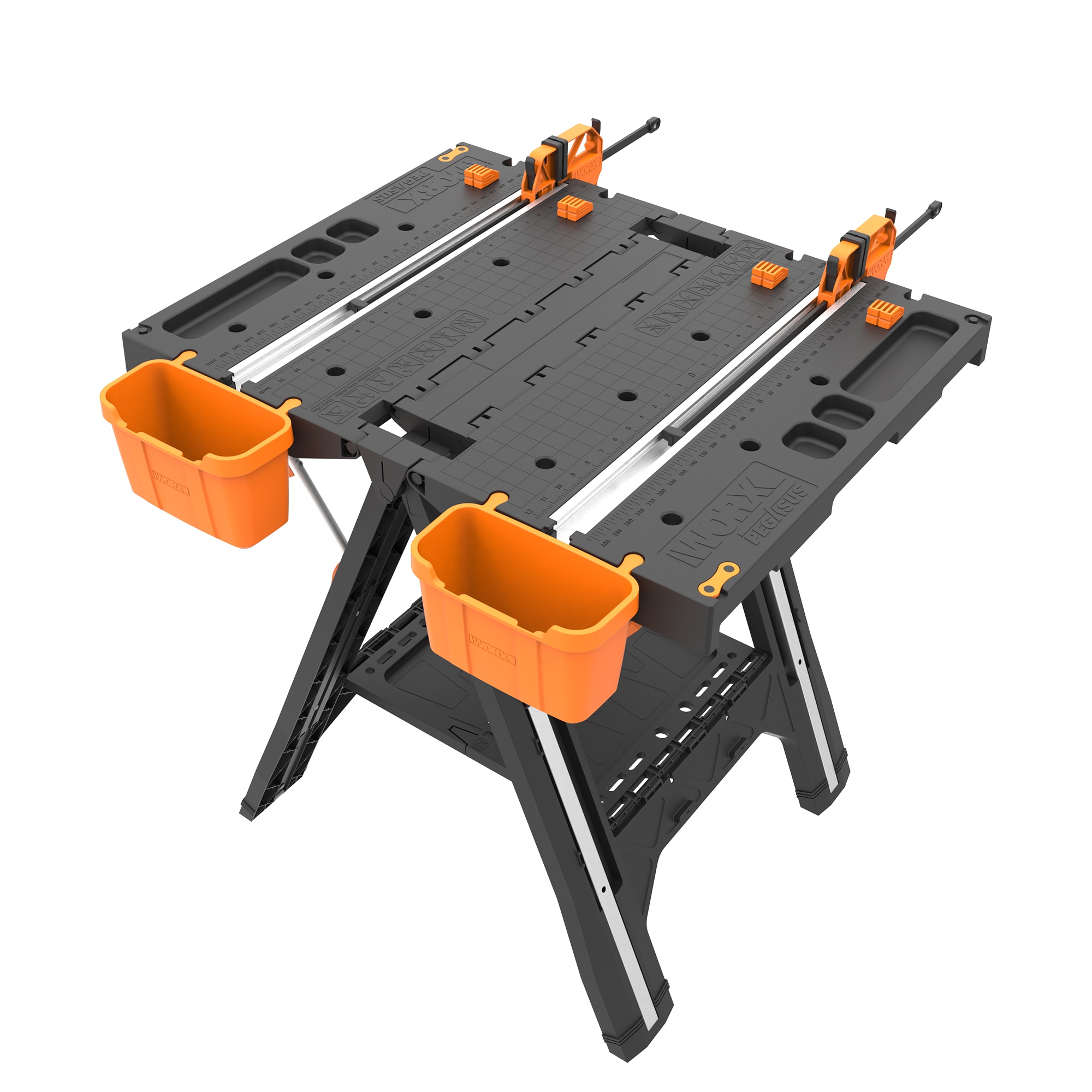 Pegasus Work Table Saw Horse 31-in L x 32-in H Black, Orange Plastic Portable Work Bench