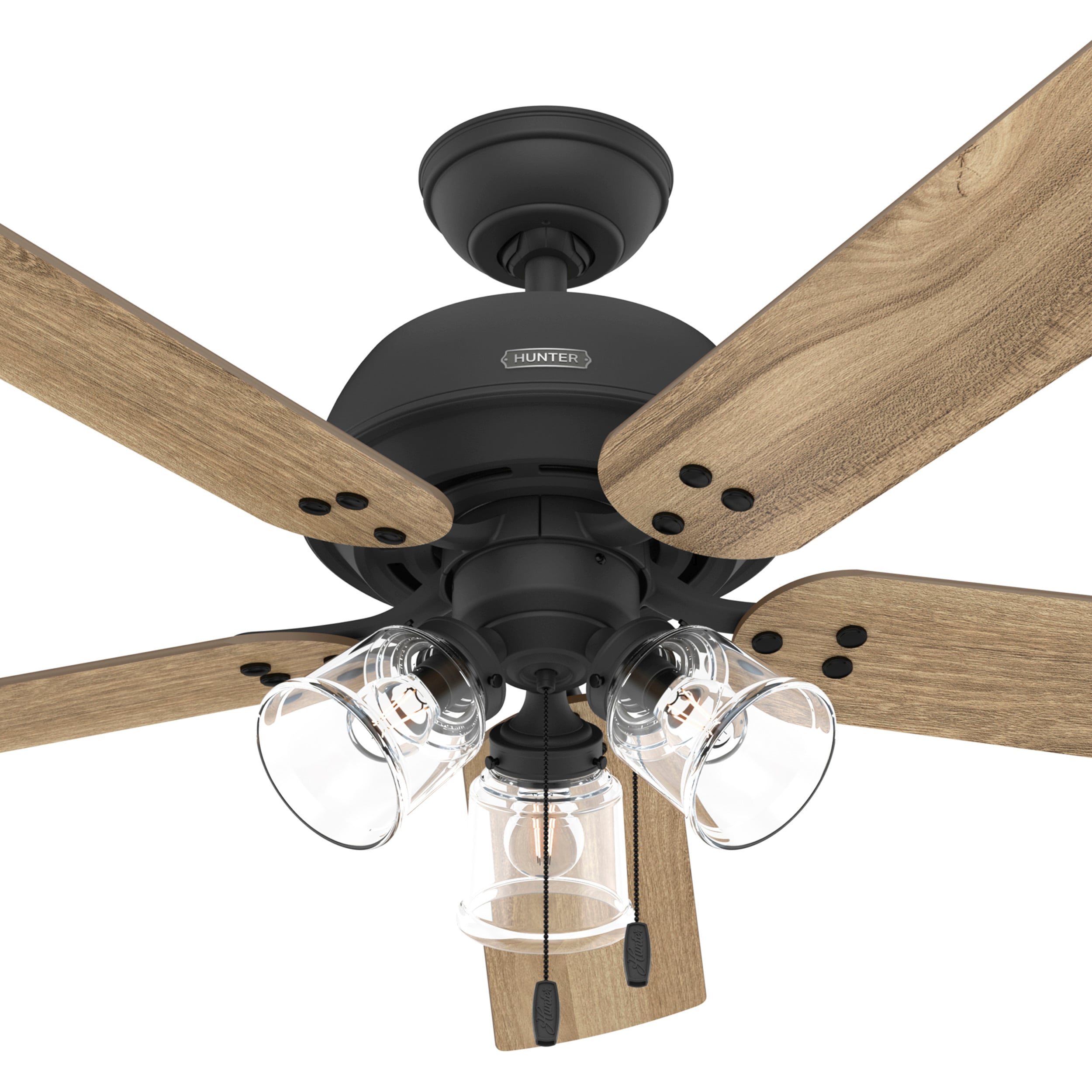 Shady Grove 52-in Matte Black with Golden Maple Blades Ceiling Fan With Light ( 5 -Blade ) - Image 14