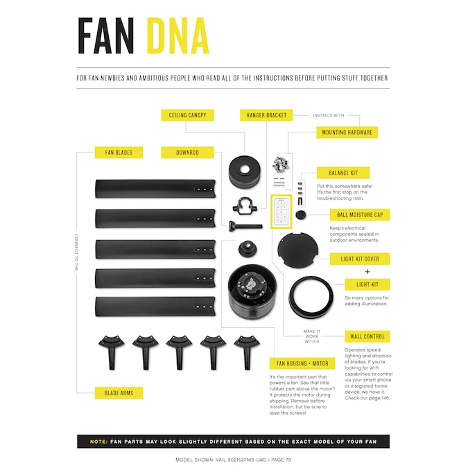 Hinkley METRO WET 52-in Chalk White Indoor/Outdoor Smart Ceiling Fan Light Kit Compatible (5-Blade) - Image 5