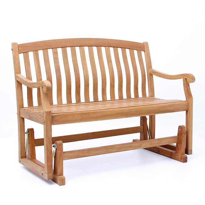 Cambridge Casual Colton 2-person Natural Teak Wood Outdoor Glider