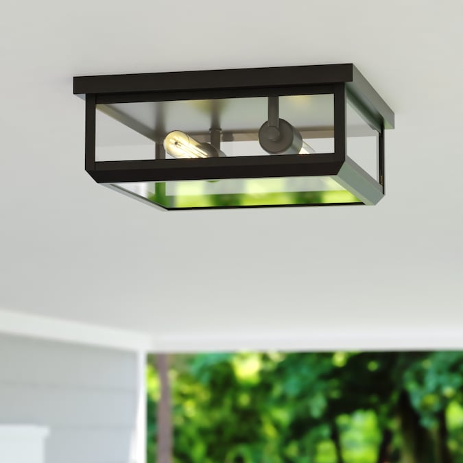 Cascadia Kinzie 2-Light 12-in Matte Black Led Flush Mount Light