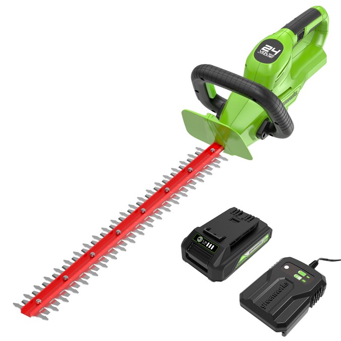 Greenworks 24-volt 22-in Battery Hedge Trimmer 1.5 Ah (Battery and Charger Included)