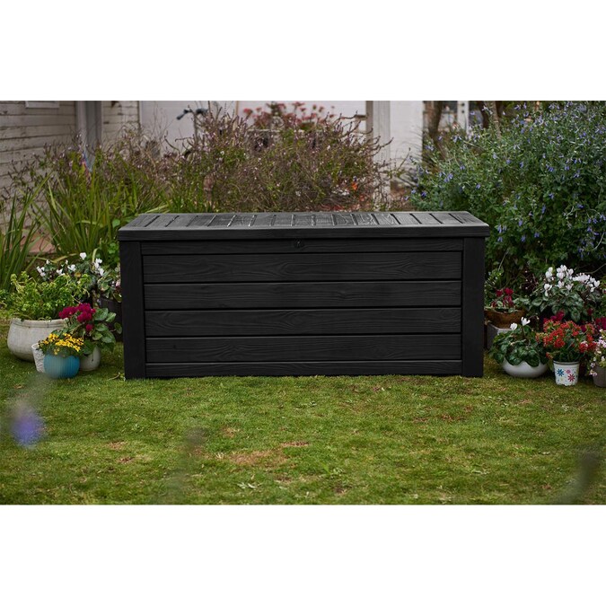 Keter 61-in L x 28.5-in 150-Gallons Dark Grey Plastic Deck Box - Image 5