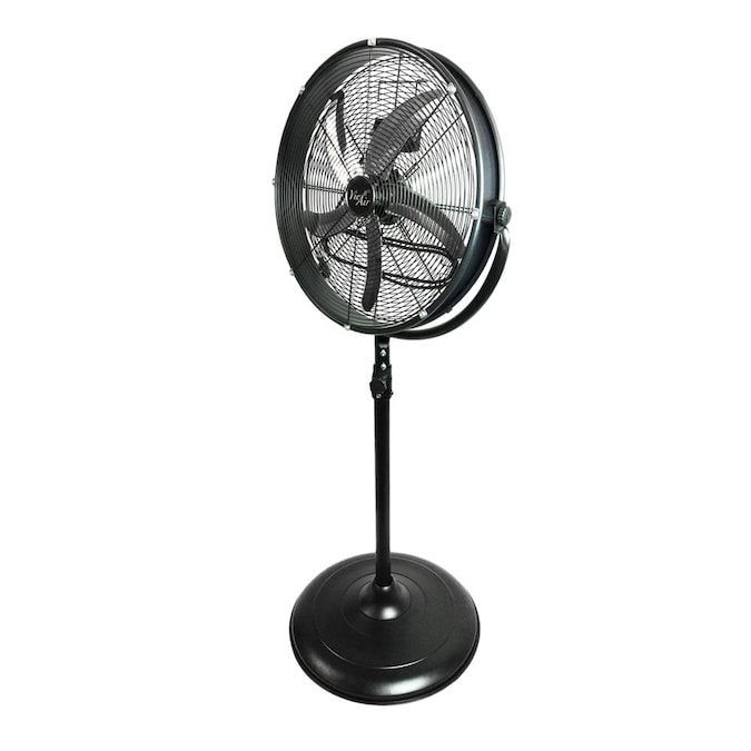 Vie Air 20-in 120-Volt 3-Speed High Velocity Indoor Black Pedestal Fan
