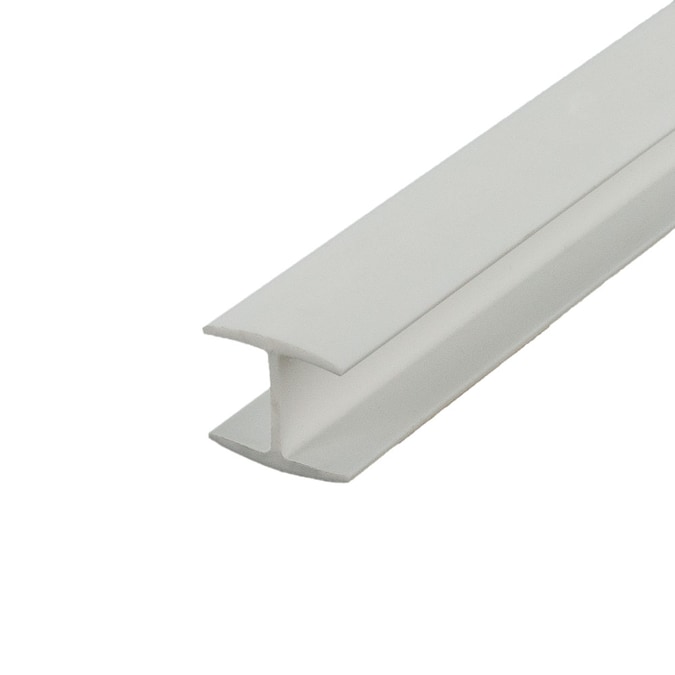 Outwater H Channel Fits Material 1/2-in Thick White Styrene Divider Moulding 8-ft Length Pro Pack (Pack of 5, 40-ft Total)