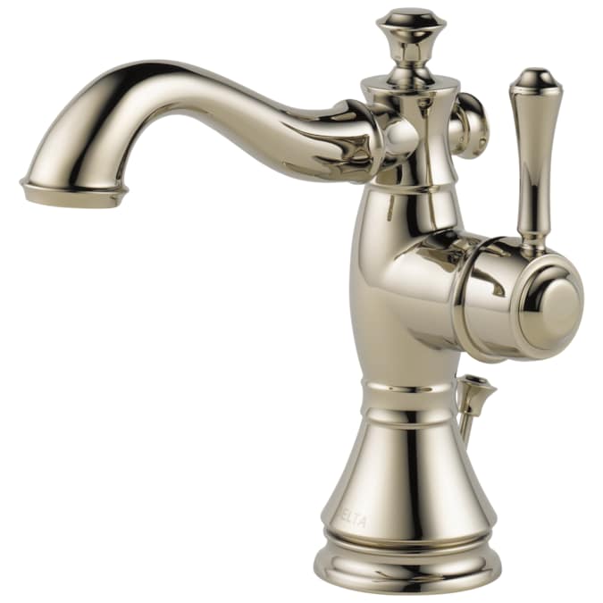 Delta Cassidy Polished Nickel 4-in centerset 1-Handle WaterSense Bathroom Sink Faucet with Drain