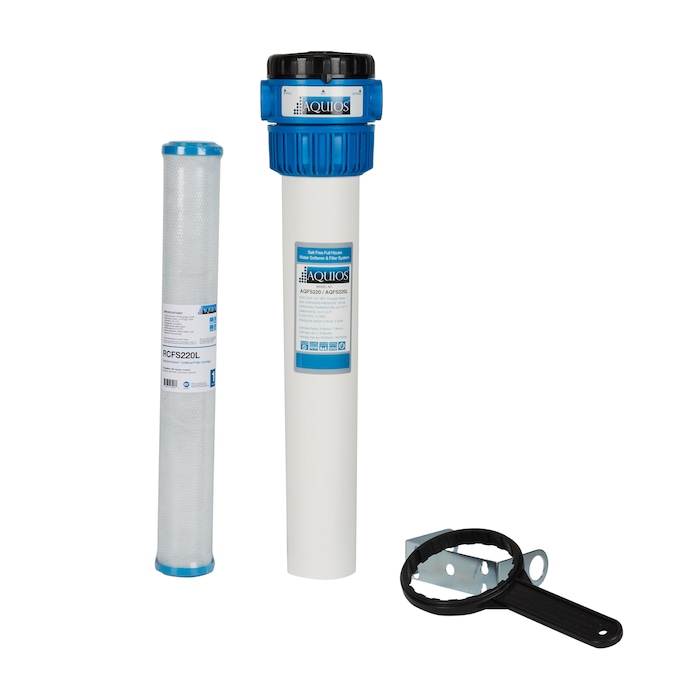 Aquios Salt-Free Water Softener and Filter System - Removes Scale and Chlorine, 48000 Grain Capacity, 1 Micron Carbon Filtration