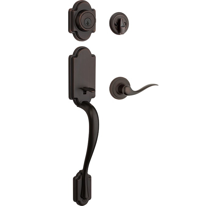 Kwikset Signature Series Arlington Venetian Bronze Single-Cylinder Deadbolt Keyed Entry Door Handleset with Tustin Lever and Smartkey